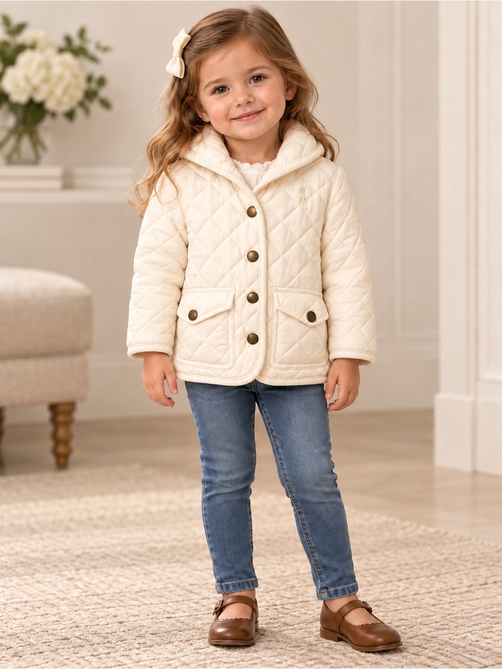 Polo Ralph Lauren Quilted Water-Repellent Barn Jacket Cream